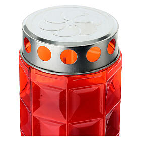 Red octagonal votive paraffin candle 20x8 cm with rain guard