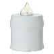 White LED votive candle flickering warm white with golden cross s3