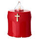 Vela votiva roja cruz dorada LED parpadeante blanco cálido s1