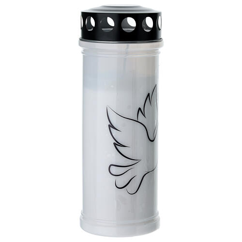 Bougie votive paraffine blanche Saint-Esprit protection pluie 2