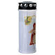 Vela votiva de parafina blanca con protector de lluvia negro Ángel s2