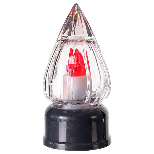 Votivkerze aus Glas mit Flamme rotem Dauerlicht (blinkend) für 365 Tage – Modell 'Domini' 1