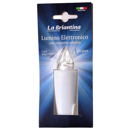 White votive candle, adhesive support and pink flickering light, 120 days 4