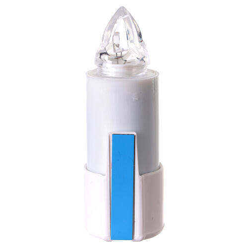 Bougie votive blanche support adhésif lumière rose clignotante 120 jours 3