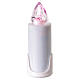 White votive light with adhesive support, pink flickering light 120 days duration s1