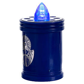 Elektrische blaue Votivkerze Christus 60 Tage blaues Dauerlicht