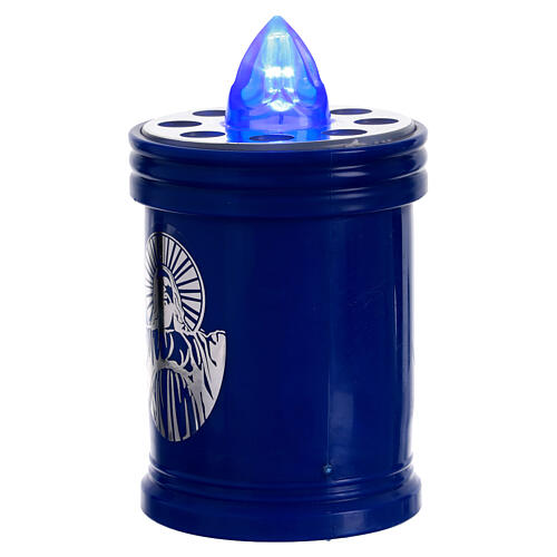 Bougie électrique bleu autocollant Christ 60 jours lumière bleue fixe 2