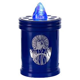Electric Blue Adhesive Votive Candle Christ 60 Days Constant Blue Light