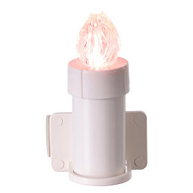 Vela votiva LED cor-de-rosa com suporte adesivo descartável 365 dias