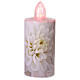 Electric votive candle with pink floral print, steady red light for 60 days s1