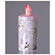 Electric votive candle with floral print, white background, steady red light for 60 days s2
