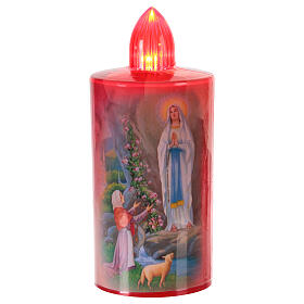 Lumino rosso Madonna di Lourdes luce rossa fissa 60 giorni batteria usa e getta