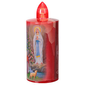 Lumino rosso Madonna di Lourdes luce rossa fissa 60 giorni batteria usa e getta