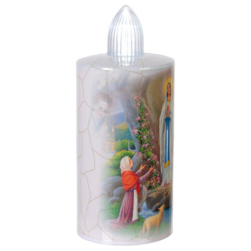 Lumino Madonna di Lourdes bianco luce bianca fissa 60 giorni batteria usa e getta 3