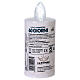White votive candle with Holy Family print, steady white light for 60 days, disposable s4