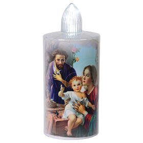 Bougie blanche image Sainte Famille lumière blanche fixe 60 jours jetable