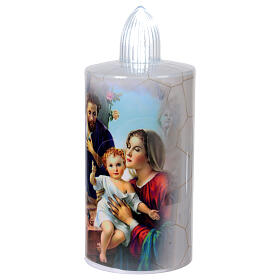 Bougie blanche image Sainte Famille lumière blanche fixe 60 jours jetable