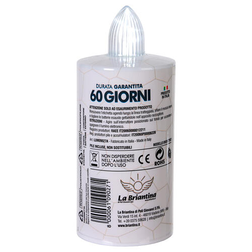 Vela branca estampa Sagrada Família luz branca fixa 60 dias descartável 4