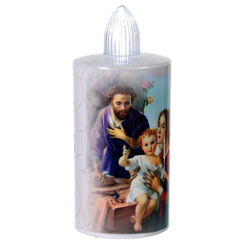 Votive candle Holy Family white light fixed 60 days disposable 3