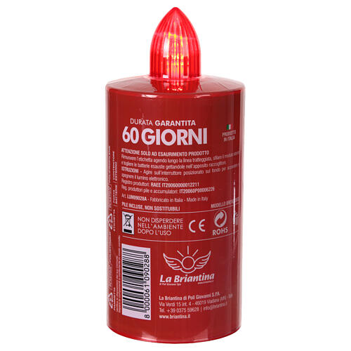 Einwegkerze mit rotem Herz Jesu und festem rotem Licht 60 Tage 4