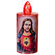 Einwegkerze mit rotem Herz Jesu und festem rotem Licht 60 Tage s1