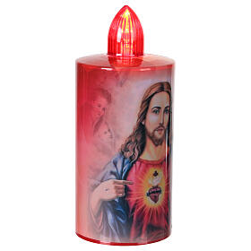 Vela votiva descartável vermelha Sagrado Coração de Jesus luz vermelha fixa 60 dias