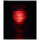 Red glass LED votive candle with solar panel, 1000 days 16.5 cm s2