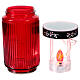 Red glass LED votive candle with solar panel, 1000 days 16.5 cm s3