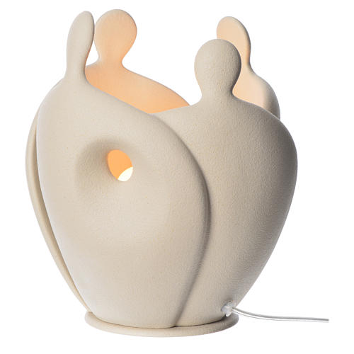 Lamp in ivory porcelain stoneware gres, 28cm 2