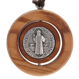 Medaille Heilig Benedictus Oliven-Holz