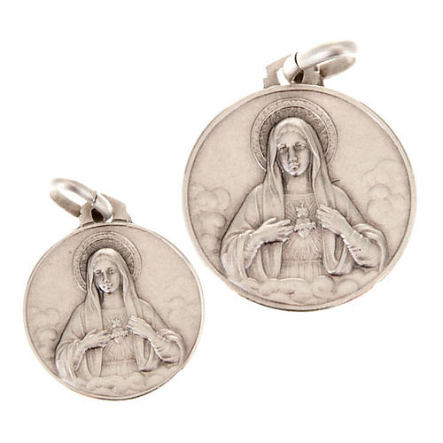 Kleine Medaille Heilig Herz Maria Silber 925 1