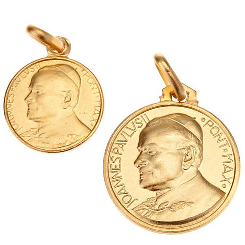 Medalla Juan Pablo II Oro amarillo 18k 18mm