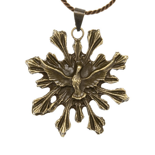 Holy Spirit medal pendant, bronze 1