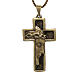 Croix pendentif visage du Christ couleur bronze s1