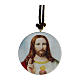 Medalla redonda de madera de olivo imagen de Jesús. s1