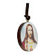 Medalik okrągły drewno oliwne wizerunek Jezusa s2