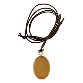Medalha oval madeira oliveira Milagrosa