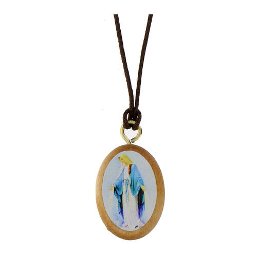 Medal with Miraculous Virgin olive wood 1