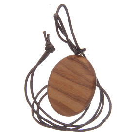 Pendenti vari: Medaglia ovale Sacro Cuore di Gesù legno olivo