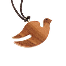 Medal dove with closed wings olive wood