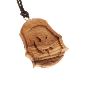 Medal with dove carved olive wood