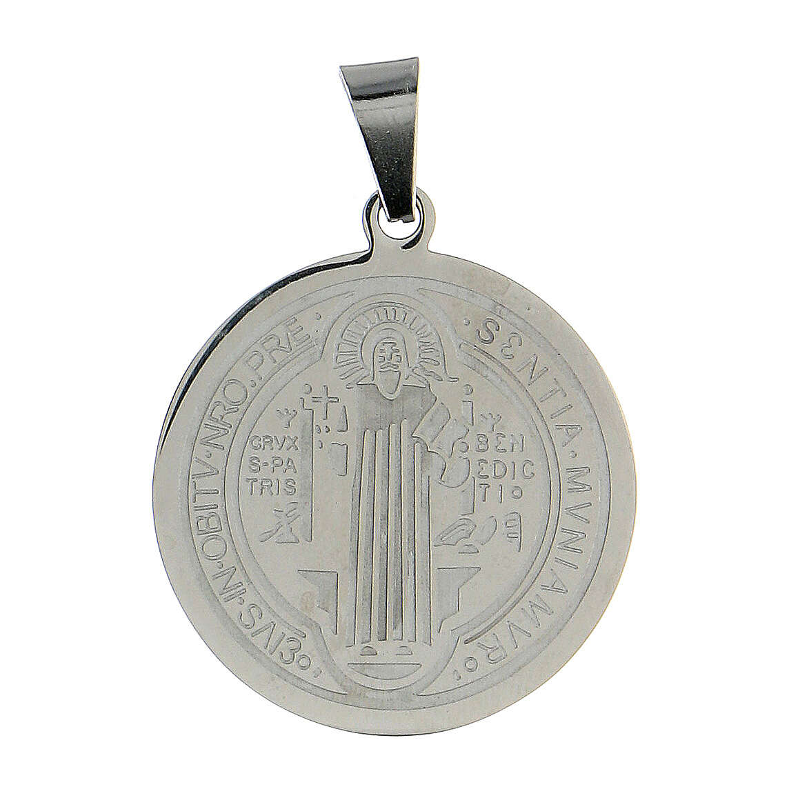 Saint Benedict medal in stainless steel 30mm online sales on HOLYART