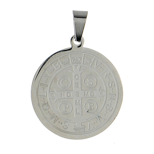 Medalla de San Benito en acero inox 30mm 3