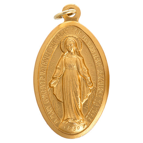 Miraculous Medal in gilded steel 5mm 1