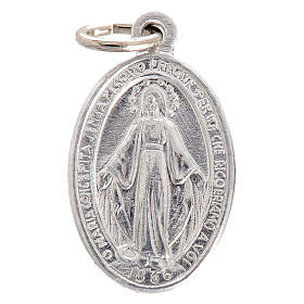 Medalla de la Virgen Milagrosa aluminio plateado 12mm
