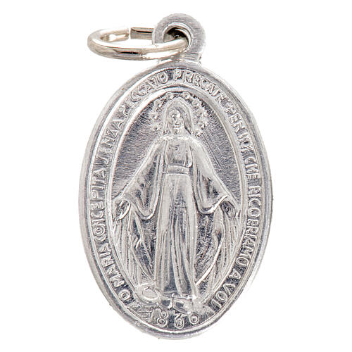 Medalla de la Virgen Milagrosa aluminio plateado 12mm 1