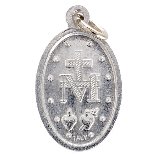 Medalla de la Virgen Milagrosa aluminio plateado 12mm 2