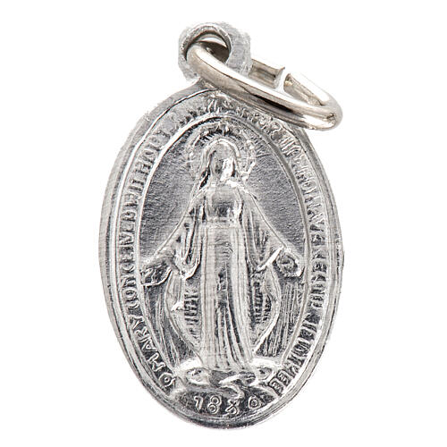 Medalla de la Virgen Milagrosa aluminio plateado 10mm 1