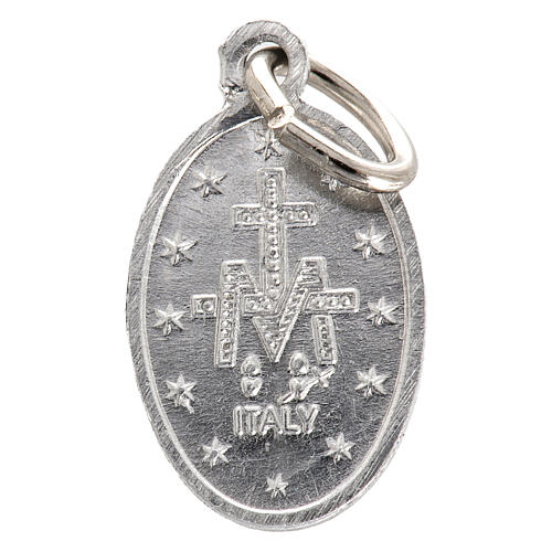 Médaille Vierge Miraculeuse aluminium argenté 10mm 2