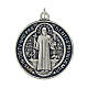 Medaglia San Benedetto metallo argentato 3 cm s1